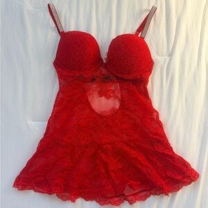 Victoria's Secret Red Lace Babydoll XS